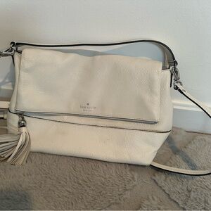 Kate Spade Cream Crossbody Bag with Tassel